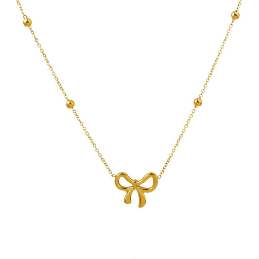 Gold Bow Necklace